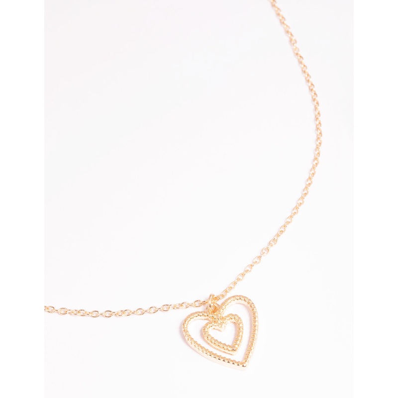 Gold Double Heart Necklace