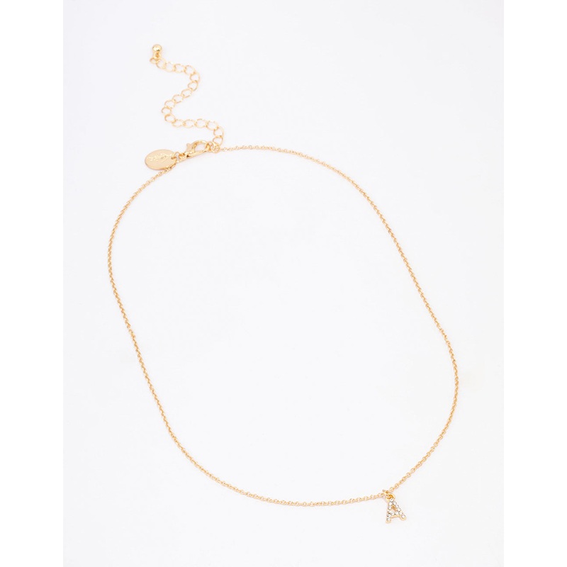 Gold Plated Letter A Pendant Necklace