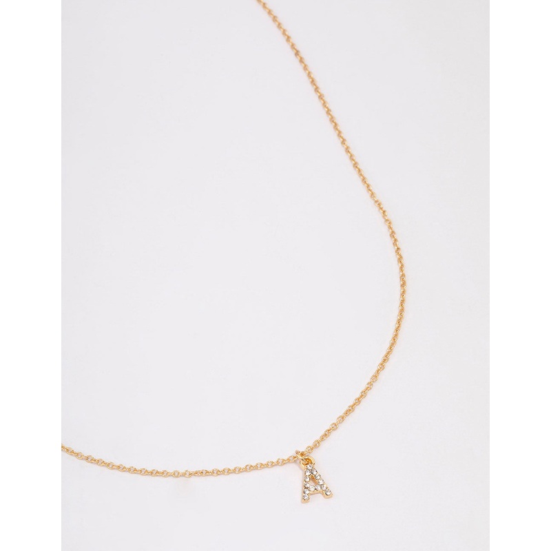 Gold Plated Letter A Pendant Necklace