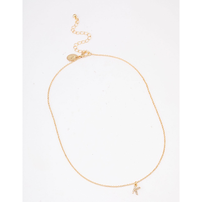 Gold Plated Letter K Pendant Necklace