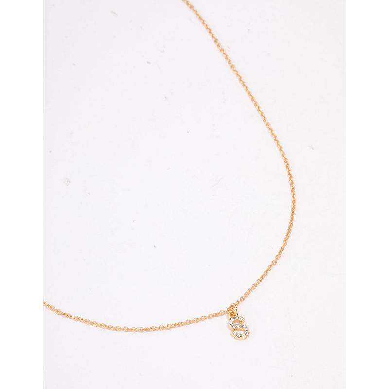 Gold Plated Letter S  Pendant Necklace