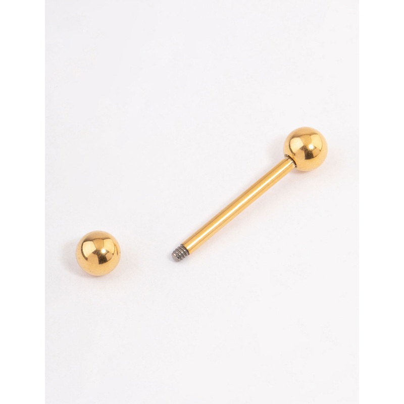Gold Plated Titanium Basic Nipple Bar