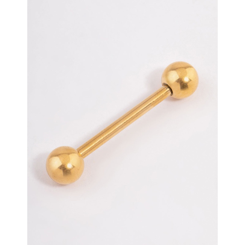 Gold Plated Titanium Basic Nipple Bar