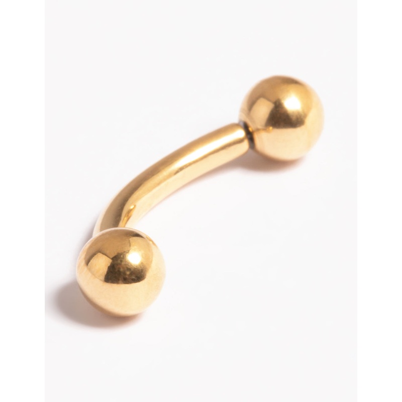 Gold Plated Titanium Threadless Belly Bar