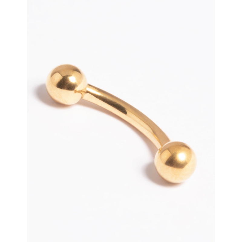 Gold Plated Titanium Threadless Belly Bar