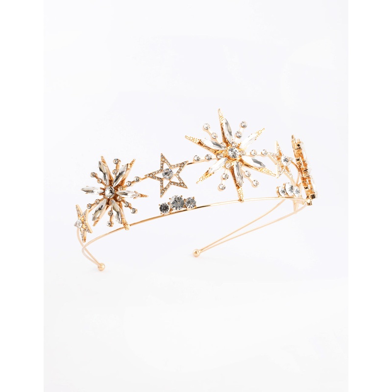 Metal Star Double Row Embellished Headband