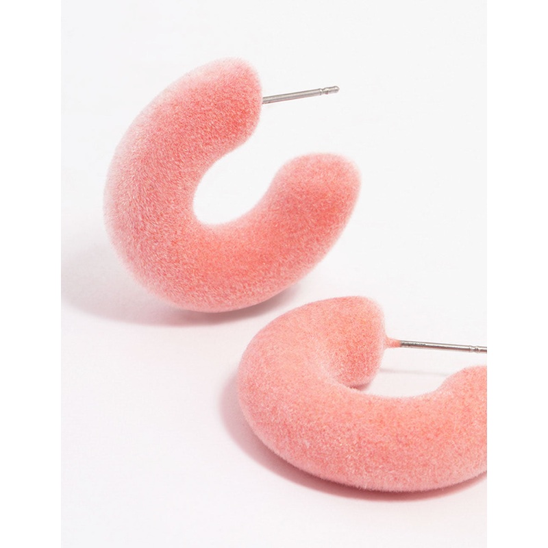 Pink Flick Hoop Earrings