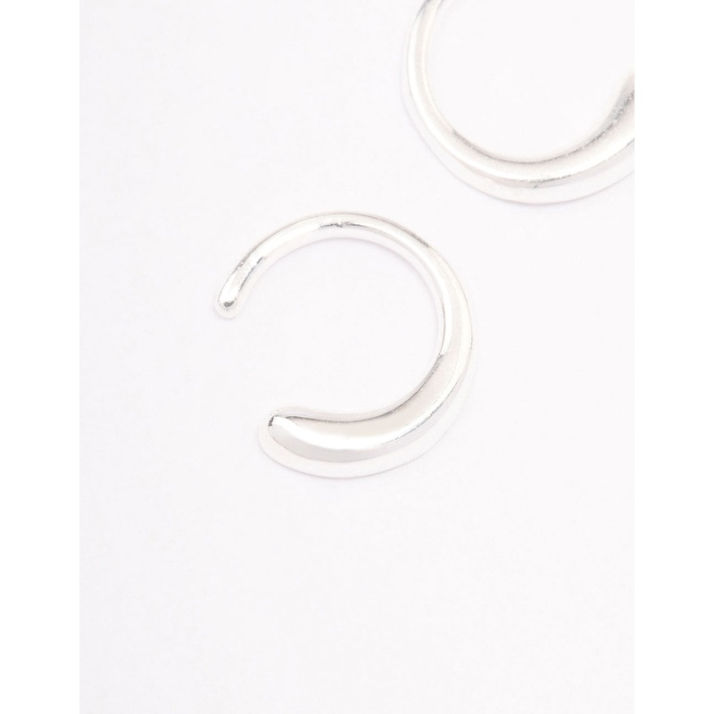 Sterling Silver Mini Calligraphy Hoop Earrings