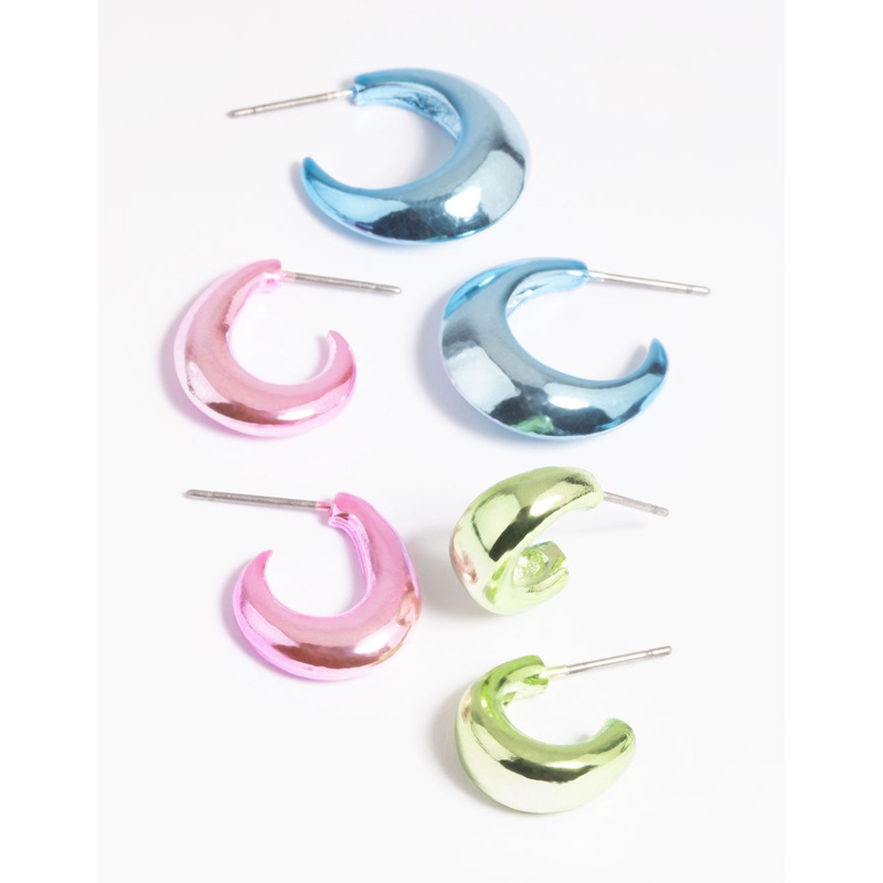 90s Metallic Hoop Earring Pack