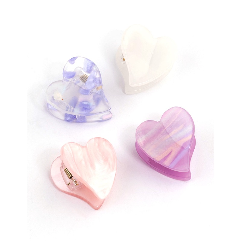 Acrylic Mini Hearts Claw Clip 4-Pack