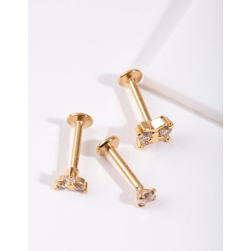 Gold Surgical Steel Butterfly Flat Back Pack