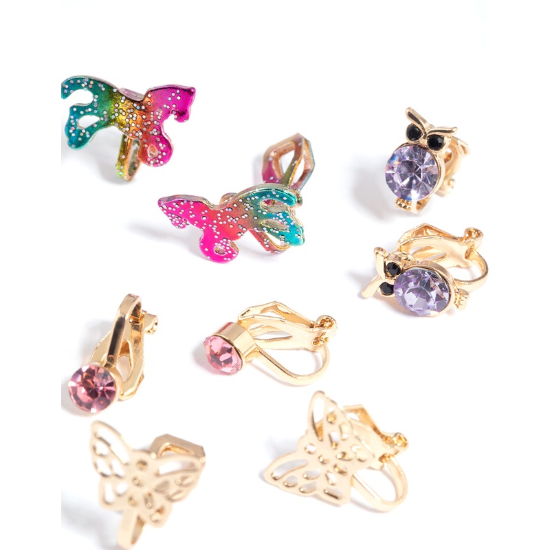 Kids Gold Fairy Tale Clip 5-Pack Earring