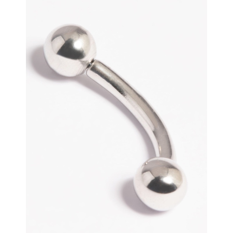 Platinum Plated Titanium Threadless Belly Bar