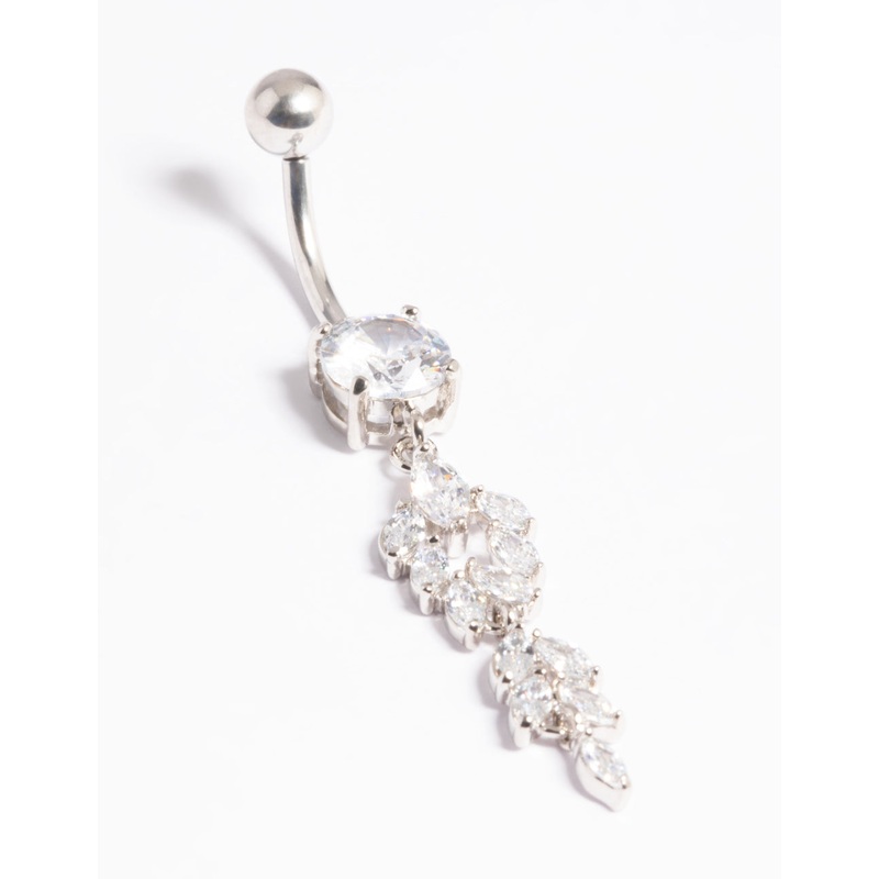 Rose Gold Plated Titanium Diamante Belly Bar