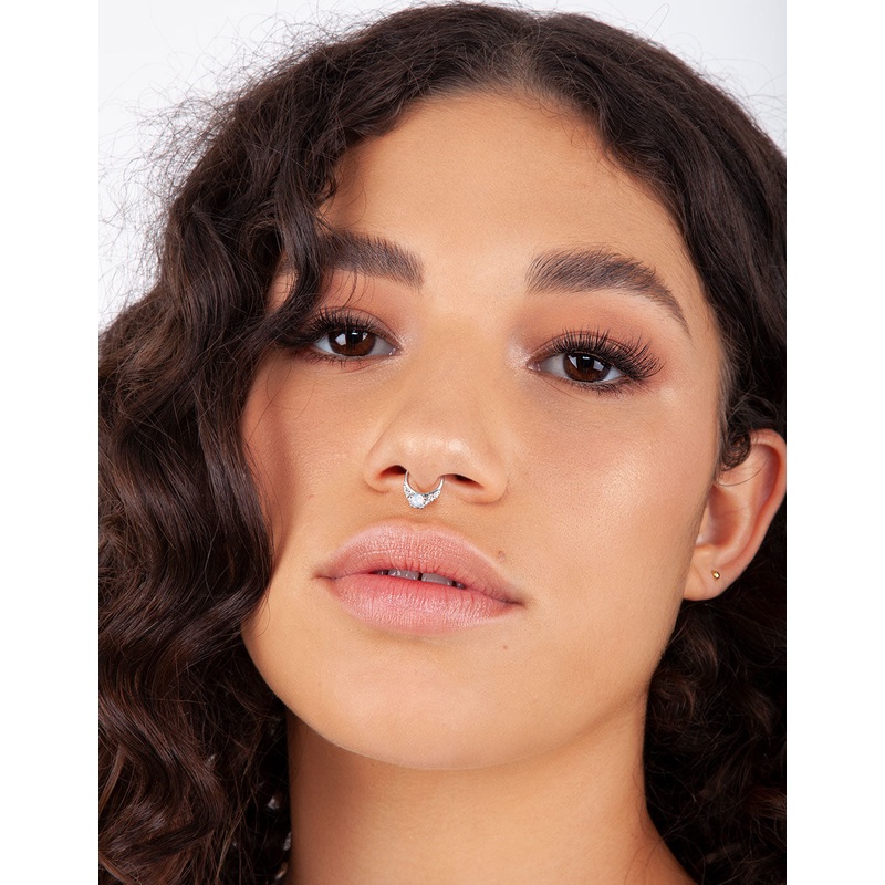 Silver Moonstone Faux Septum Pack