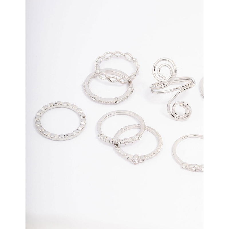 Silver Swirl Multi-Ring Pack|SM|ML
