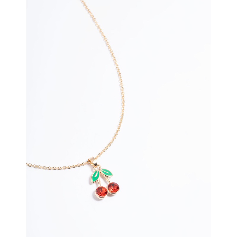 Gold Cherry Necklace