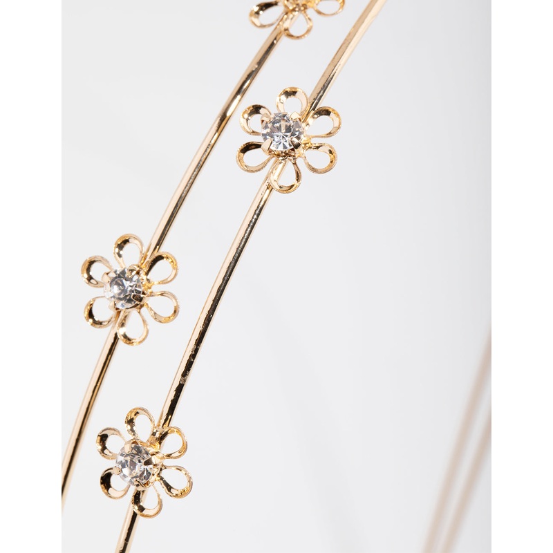 Gold Micro Flower Double Headband