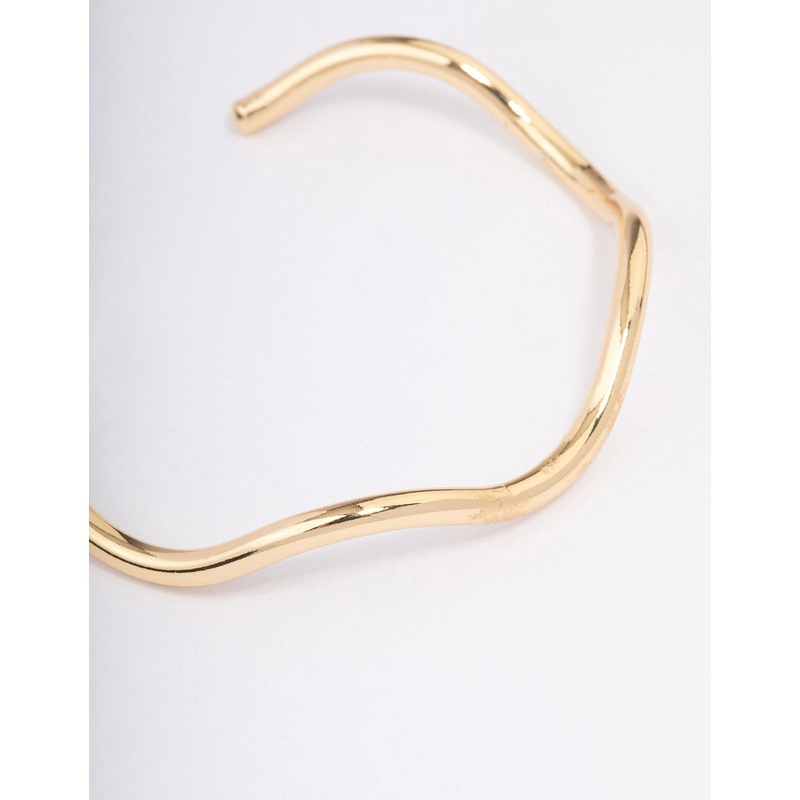 Gold Plated Wavy Wrist Cuff
