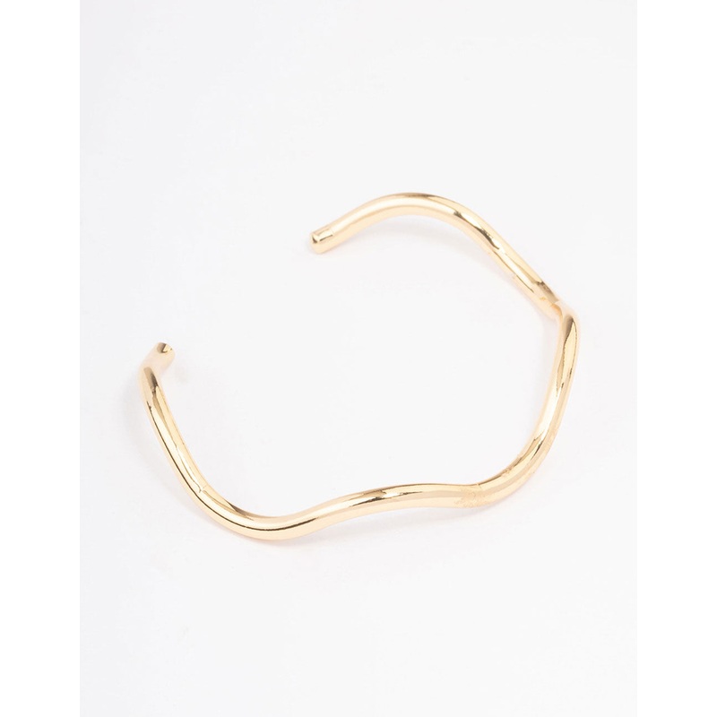 Gold Plated Wavy Wrist Cuff