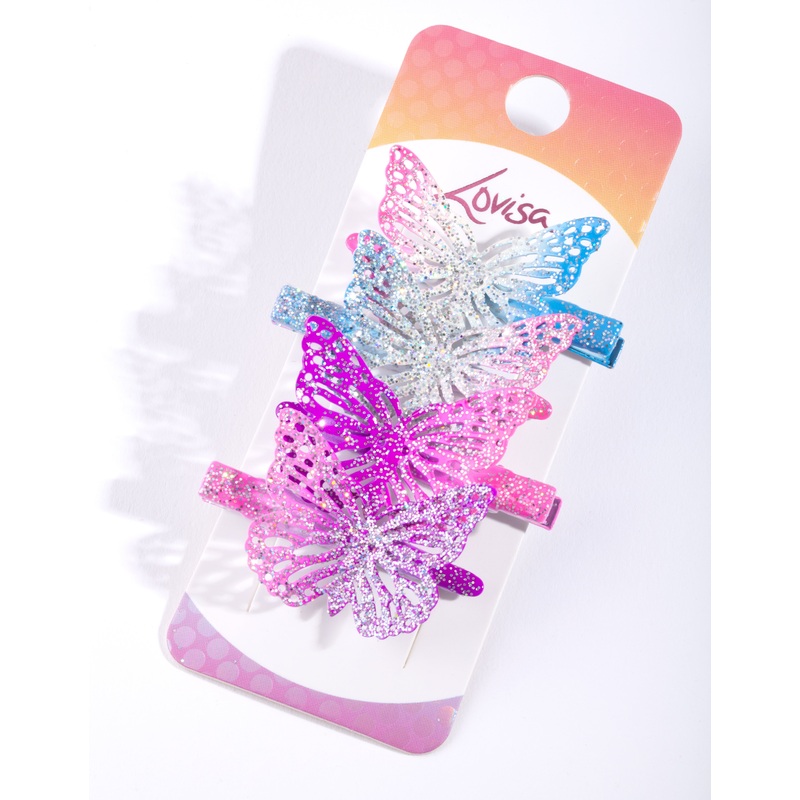 Kids Rainbow Butterfly Clip Pack