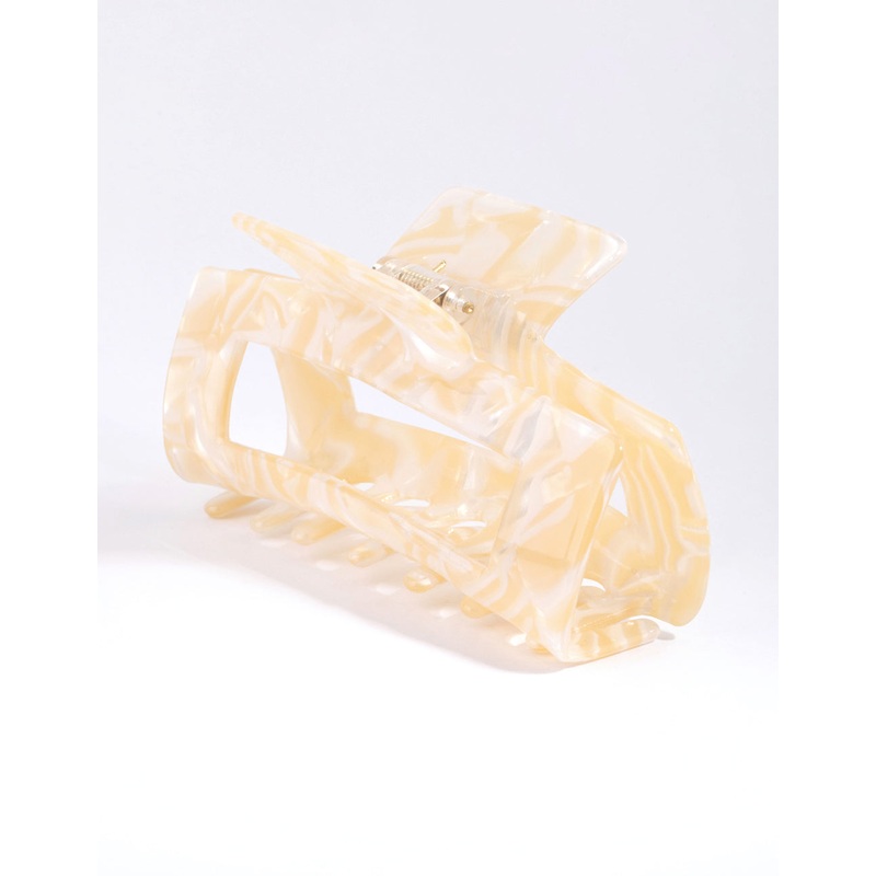 Rectangular Cream Acrylic Claw