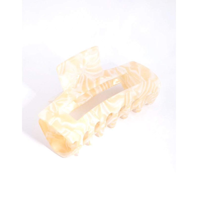 Rectangular Cream Acrylic Claw