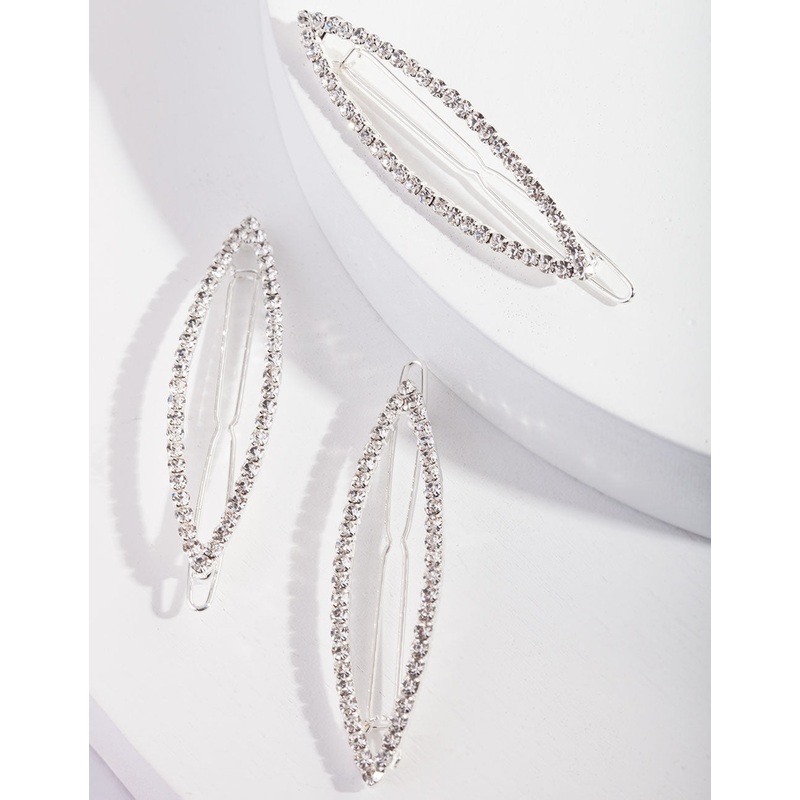 Silver Crystal Open Clip Pack