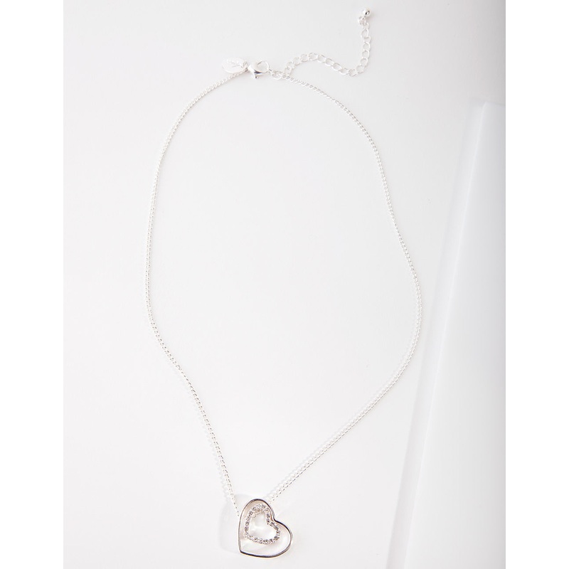 Silver Double Heart Necklace