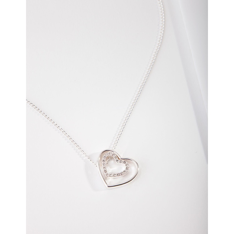 Silver Double Heart Necklace