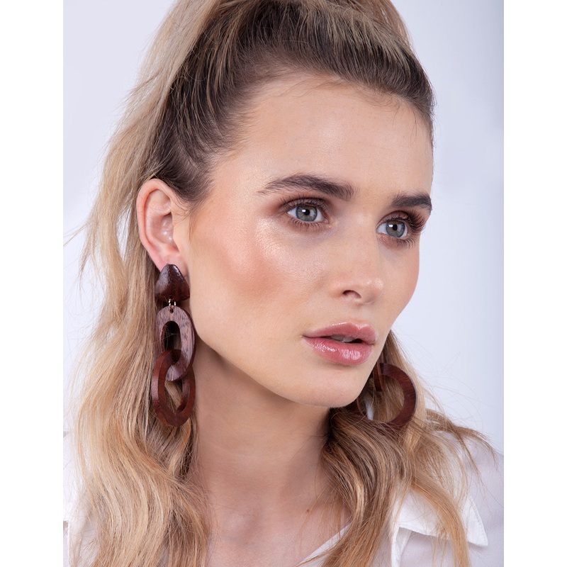 Double Wood Loop Earrings