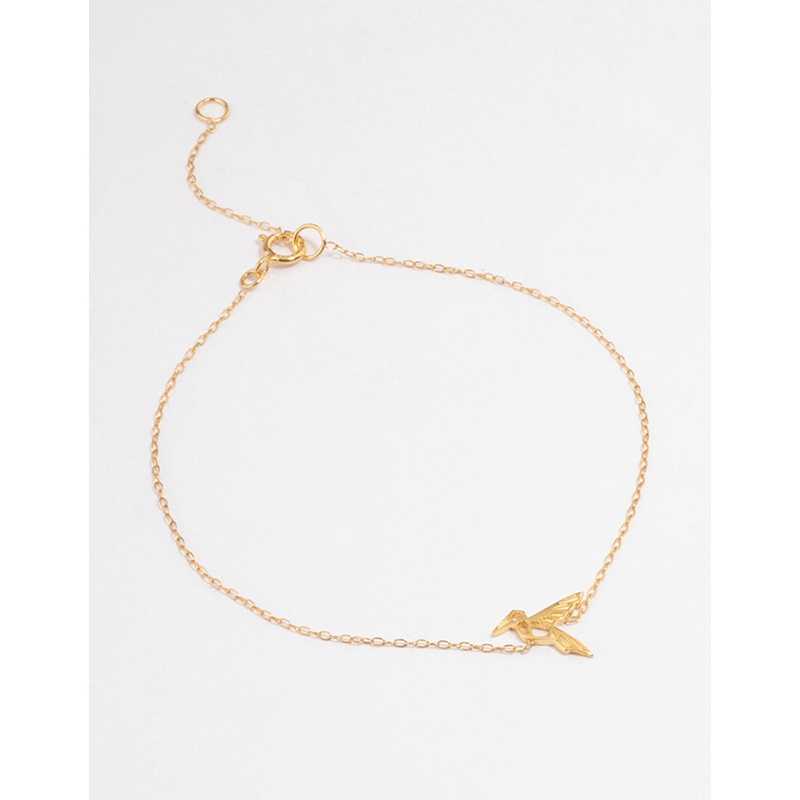 Gold Plated Sterling Silver Origami Bird Bracelet