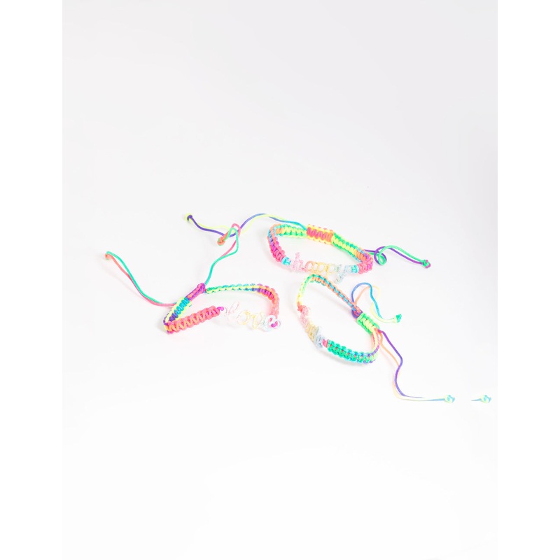 Kids Bright Positive Word Bracelet