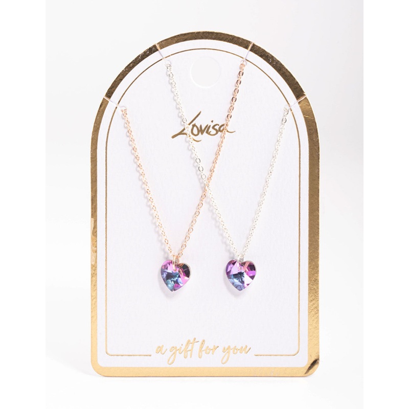 Mixed Metal Basic Heart Necklace Pack