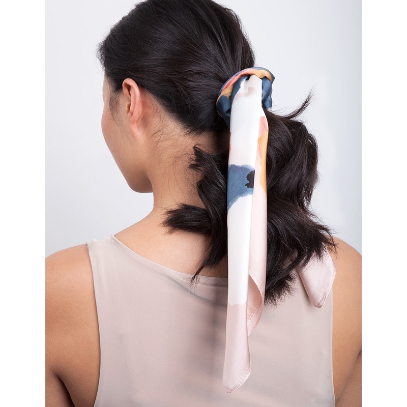 Neutral Soft Floral Bandana Hair Scarf