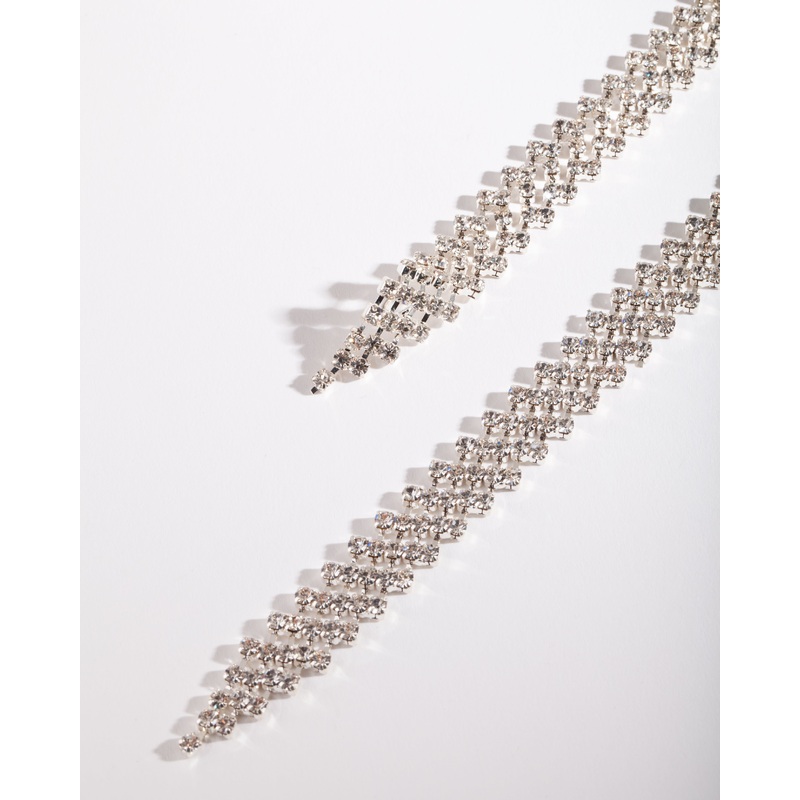 Silver Diamante 106cm Belt