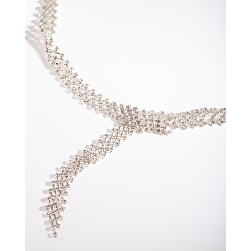 Silver Diamante 106cm Belt