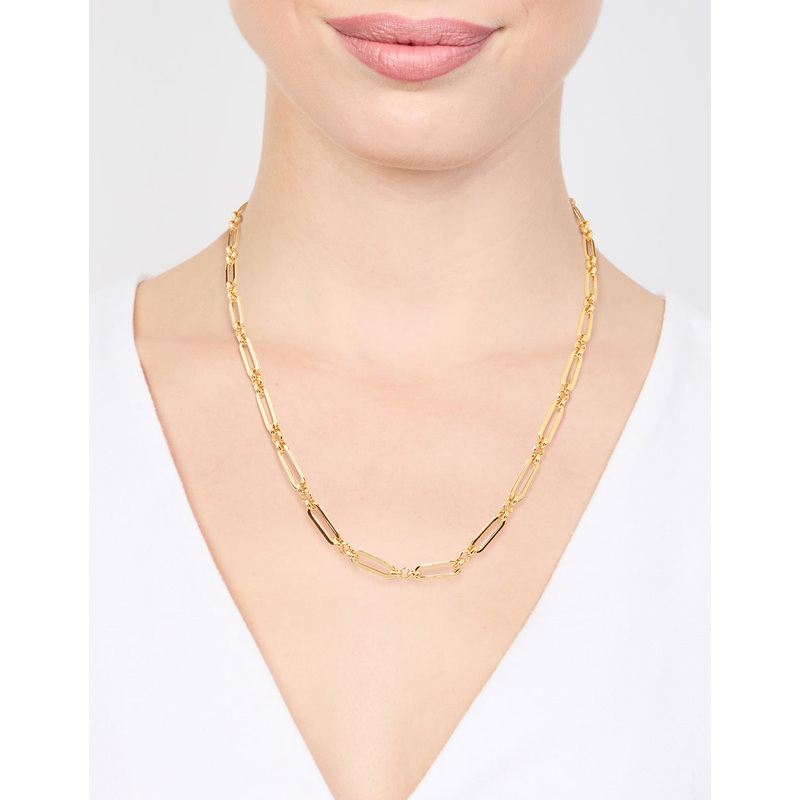 Waterproof Gold Plated Stainless Steel Open Oval Link Necklace