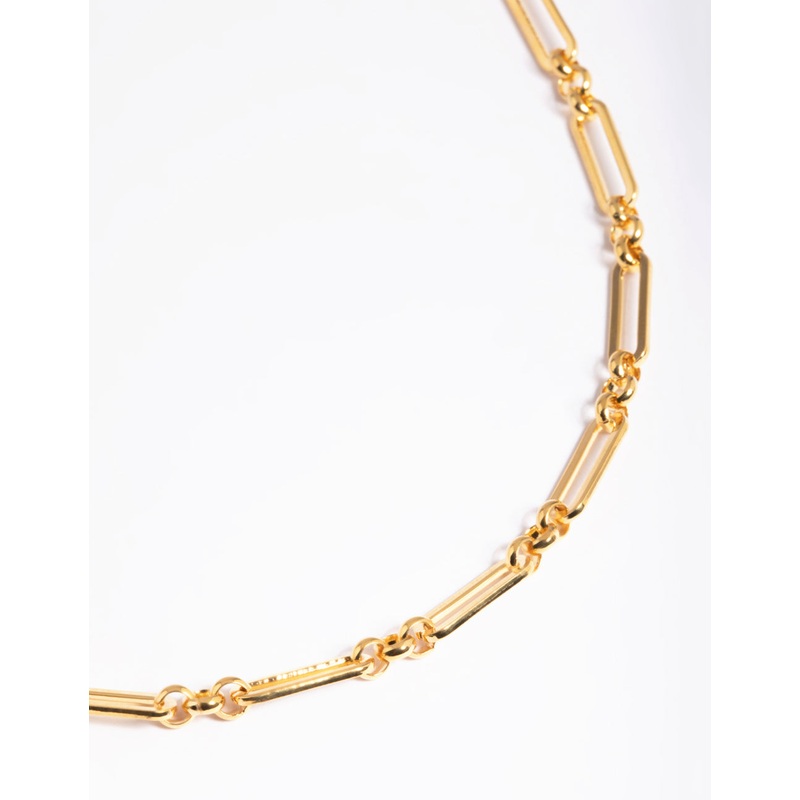 Waterproof Gold Plated Stainless Steel Open Oval Link Necklace