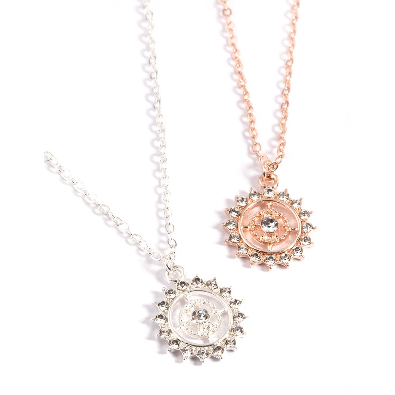 Mixed Metal Sun Compass Necklace Pack