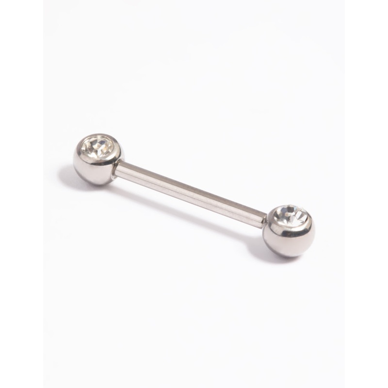 Titanium Crystal Nipple Bar