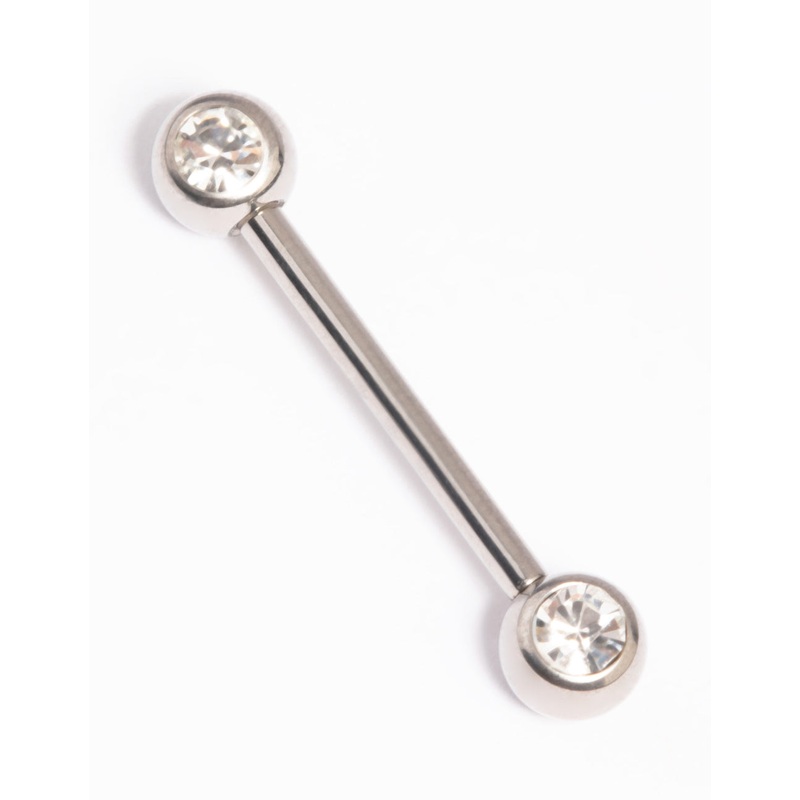 Titanium Crystal Nipple Bar