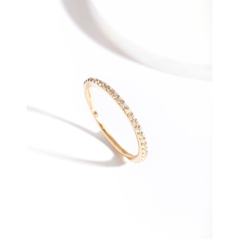 Gold Cubic Zirconia Band Clicker Earring