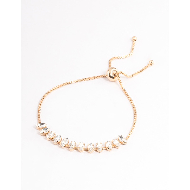 Gold Marquise Stone Toggle Bracelet
