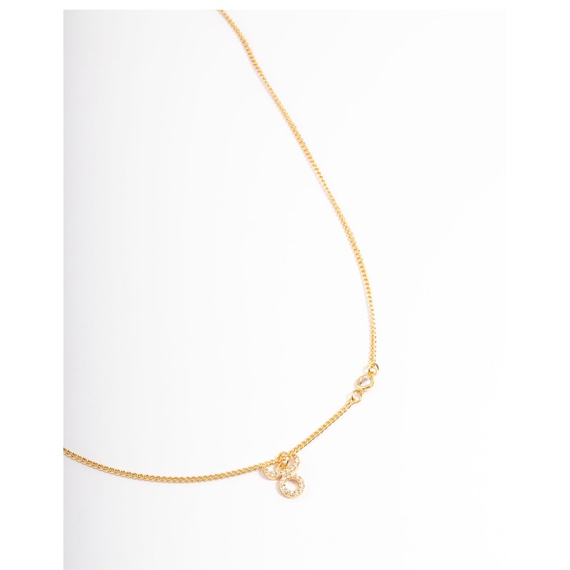 Gold Plated Taurus Necklace with Cubic Zirconia Pendant