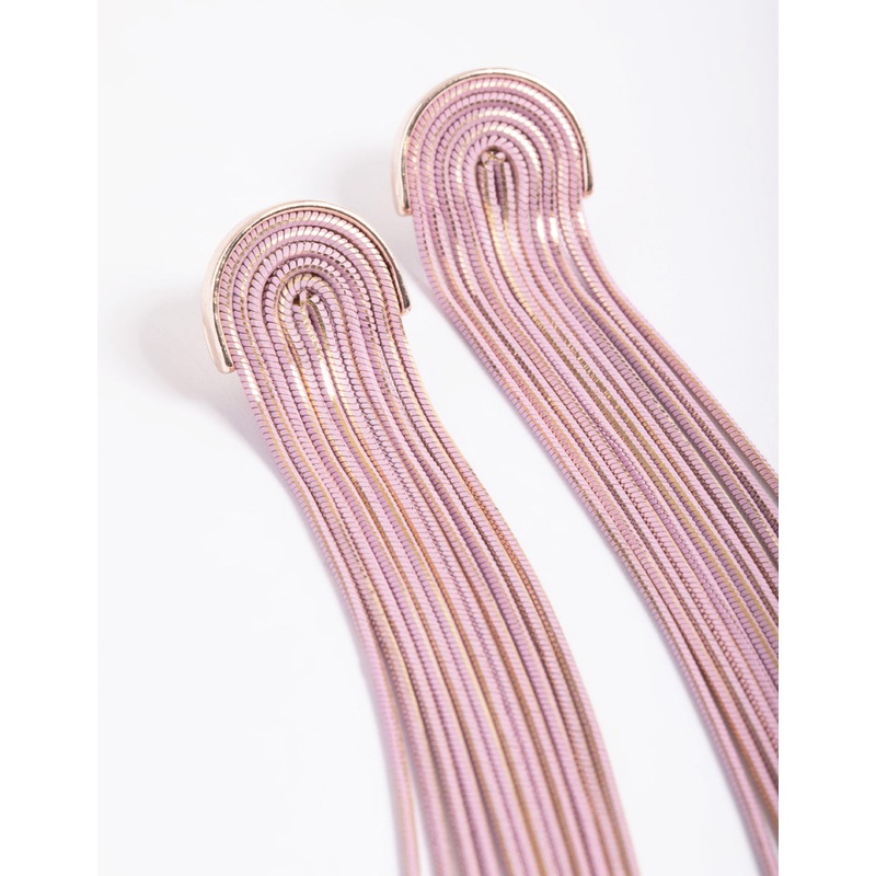 Rose Gold Chain Waterfall Earrings
