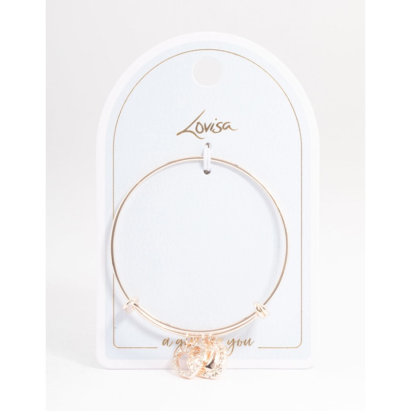 Rose Gold Pearl & Heart Charm Bracelet