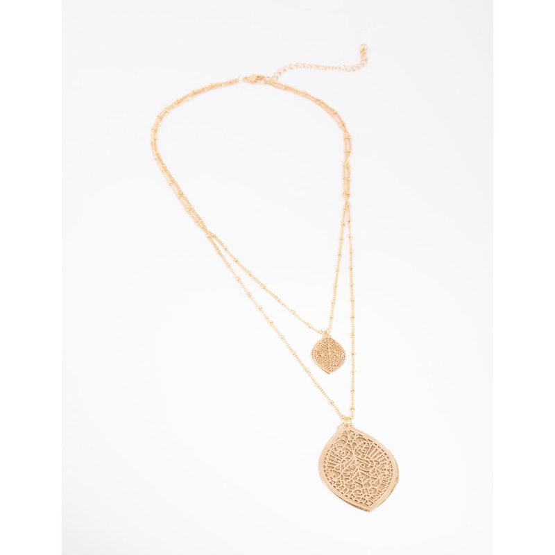 Gold Layered Glitter Necklace
