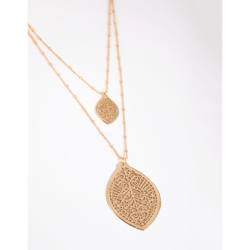 Gold Layered Glitter Necklace