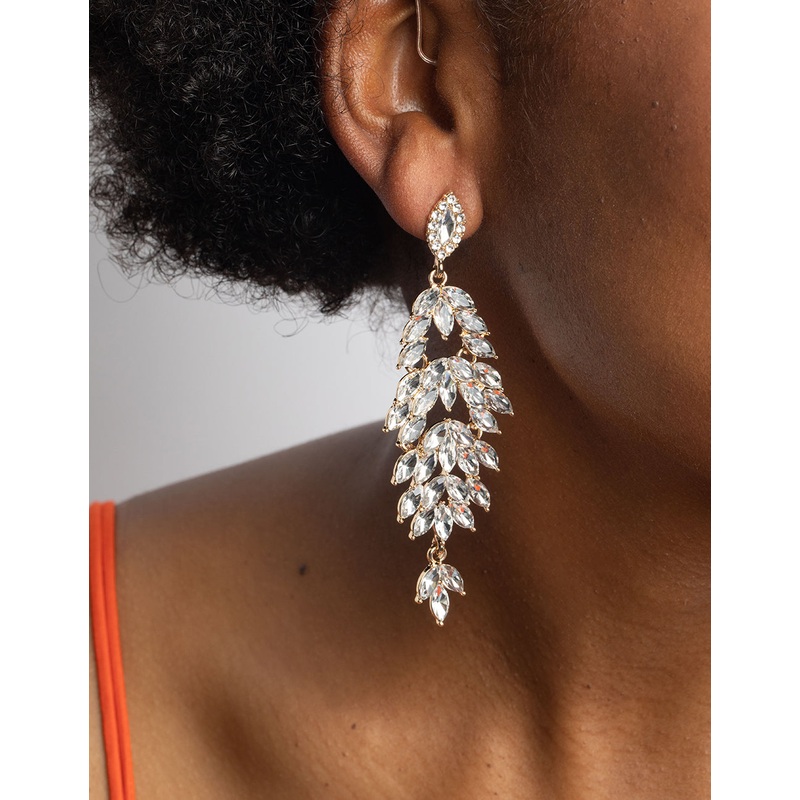 Navette Diamante Drop Earrings